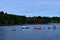 Pretty boats in the waters on Hebriddean island