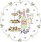 Pretty cake, pastry and sparkling wine `High Tea` themed placement print.