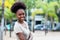 Pretty caribbean woman with afro hair