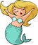 Pretty cheerful cartoon mermaid