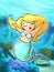 Pretty cheerful cartoon mermaid