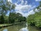 Pretty Clouds and C&O Canal Landscape in Spring in May