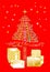 Pretty colorful Christmas greeting card written in several languages ENGLISH1