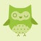 Pretty colourful little owl avatar. Cute animal baby vector illustration