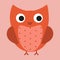 Pretty colourful little owl avatar. Cute animal baby vector illustration