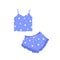 Pretty comfy pajamas, nightgown and shorts, blue with stars.