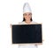 Pretty cook girl with blank slate