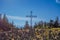 Pretty cross on a mountain in Quebec in Canada