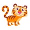 Pretty cute cartoon tiger vector illustration