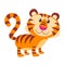 Pretty cute cartoon tiger vector illustration