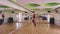 Pretty Dancer Performs Trick on Pole in Modern Empty Hall