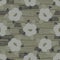 Pretty dark floral daisy circle texture background. Variegated dotty flower seamless pattern. Funky sage green all over