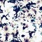 Pretty dark floral daisy texture background. Variegated bold realistic flower seamless pattern. Indigo blue large scale