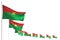 Pretty day of flag 3d illustration - Burkina Faso isolated flags placed diagonal, image with selective focus and place for text