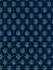 Pretty Ditsy floral pattern with field white daisies and bluebells on a dark blue background Vintage design fabric print