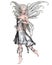 Pretty Fairy with Silver Dress and Wings