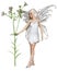 Pretty Fairy with White Flowers