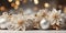 Pretty fantasy abstract panoramic christmas scene with silver baubles