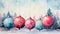 Pretty fantasy loose watercolour illustration of christmas baubles