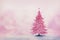 Pretty fantasy pink loose watercolour style christmas tree scene