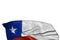 Pretty feast flag 3d illustration - Chile flag with large folds lying flat in the bottom isolated on white