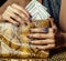 Pretty fingers of african american woman holding