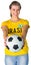 Pretty football fan in brasil tshirt