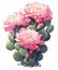 Pretty Full Body of Beautiful Colorful Gymnocalycium Mihanovichii Cactus in Cartoon Style, Clipart