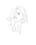 Pretty girl continuous line drawing minimalist design on white background