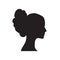 Pretty girl profile. Woman face silhouette. Portrait bride gentle face