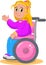 Pretty girl on wheelchair vector