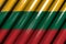 Pretty glossy - looks like plastic flag of Lithuania with large folds - any celebration flag 3d illustration