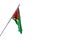 Pretty Guyana flag hangs on a diagonal pole isolated on white - any feast flag 3d illustration