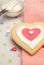 Pretty Heart Shaped Frosted Sugar Cookie