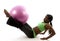 pretty hispanic african american woman exercising