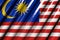 Pretty holiday flag 3d illustration - shining - looking like plastic flag of Malaysia with big folds