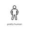 pretty human icon. Trendy modern flat linear vector pretty human