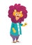 Pretty human-look. Isolated cartoon: teenage fashion hipster lion. Flat vector illustration