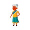 pretty indian old lady in clothes store cartoon vector