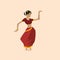 Pretty indian woman dancing wearing sari