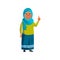 pretty islamic woman pensioner remember story cartoon vector