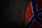 pretty labor day flag 3d illustration - dark picture of Novorossia flag with large folds on dark asphalt with empty space for