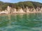 Pretty landscape of green water: sea and rocks