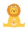 Pretty lion with floral wreath flat icon Zoo animal