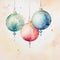 Pretty loose watercolour illustration of christmas baubles