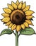 Pretty and lovely sunflower spring summer art