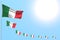 Pretty many Italy flags placed diagonal with bokeh and free place for your text - any occasion flag 3d illustration