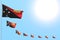 Pretty many Papua New Guinea flags placed diagonal with selective focus and empty space for your content - any occasion flag 3d