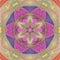 Pretty multicolor floral sun triangle mandala