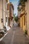 Pretty narrow lane in the old town of Rethymno, Crete, Greece